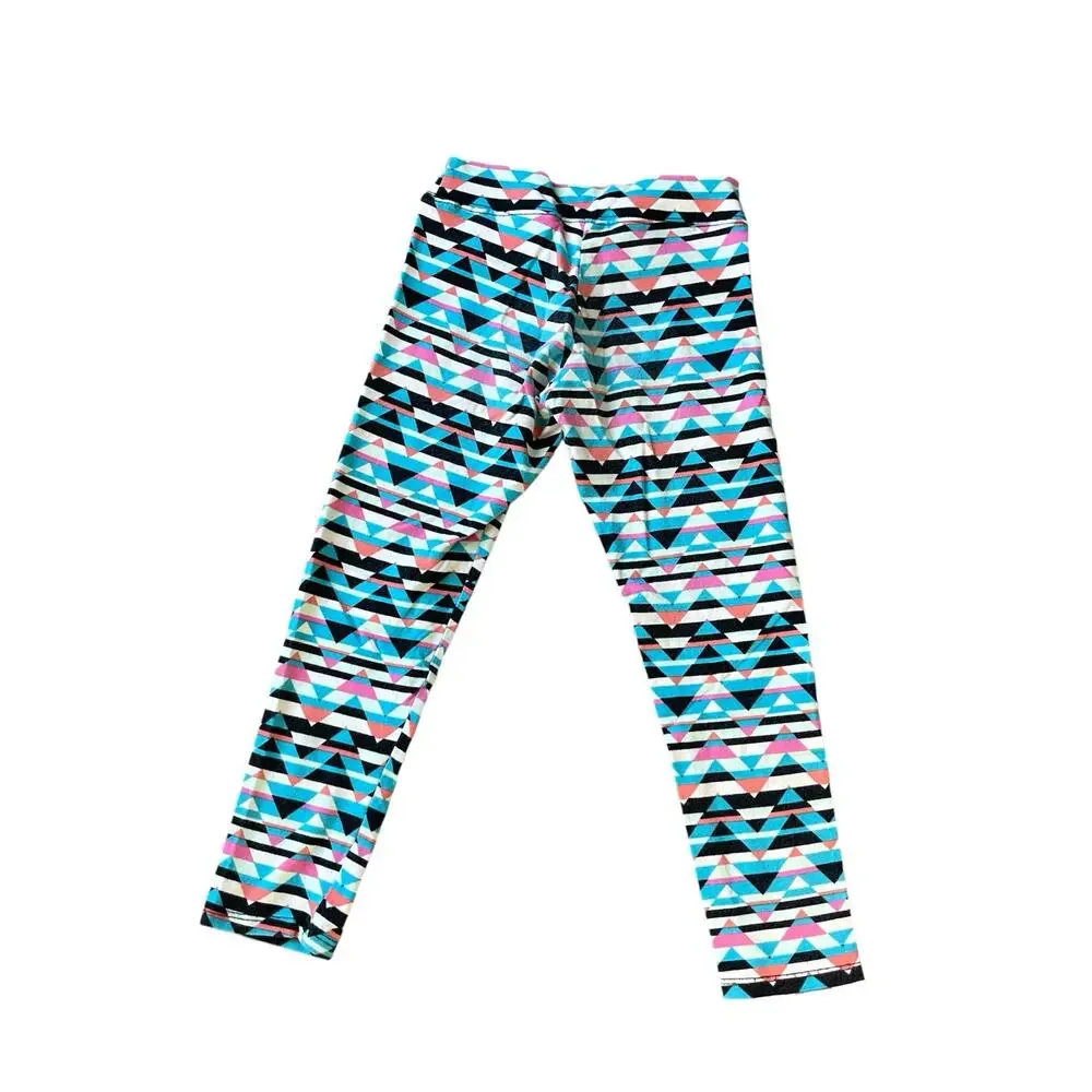 Girls 8 Justice Rainbow Colorful Aztec Stretch Comfy Leggings